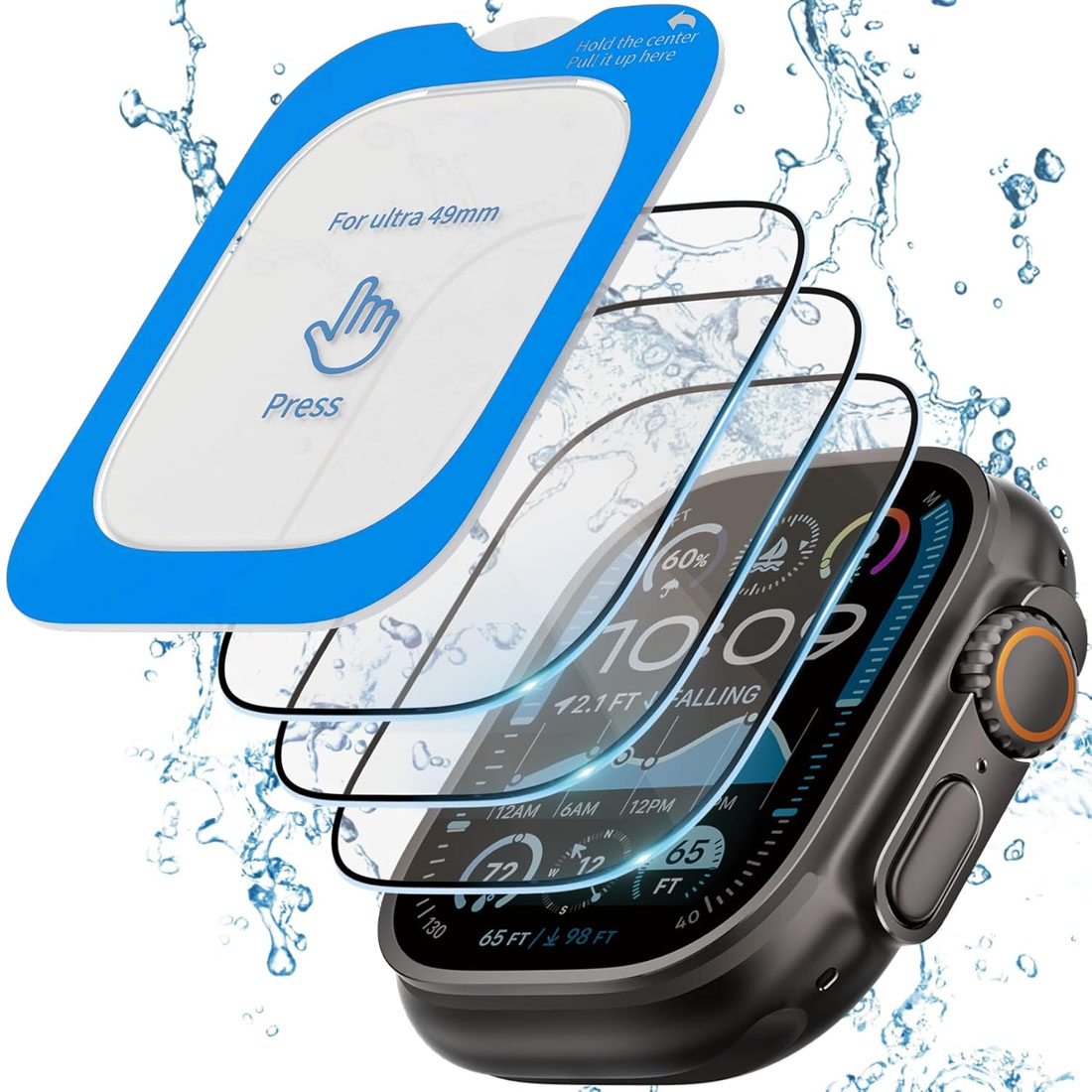 Watch Face Protector - Temperli Cam Filmi Hızlı Yapıştırma Apple