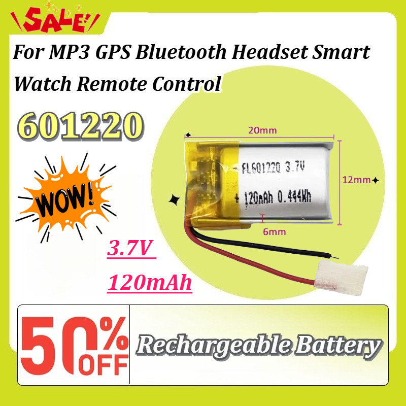 Smartwatch Headset - Yeni 3.7V 120mAh 601220 Li-Po Şarj