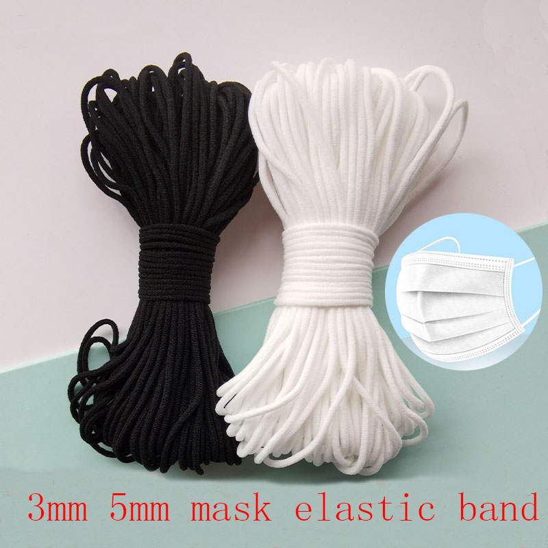 Milanaise Mesh Band - Maske elastik halat 3mm yuvarlak beyaz