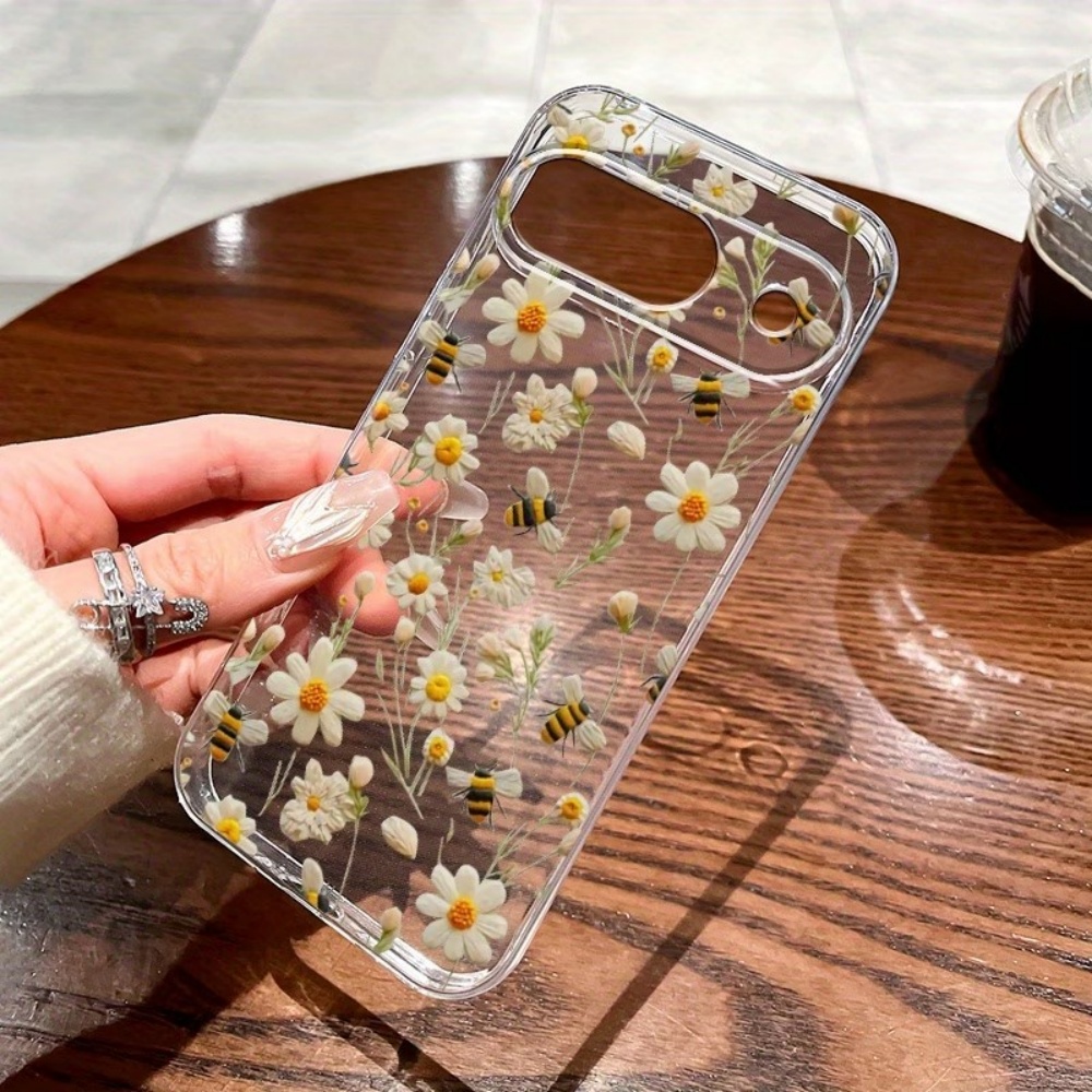 Google Pixel 9 Pro - Sevimli Bal Arısı Çiçek Desenli Yumuşak