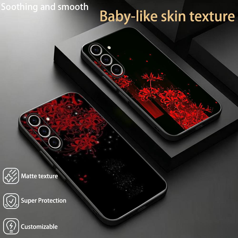 Samsung Galaxy S24 - Kırmızı Örümcek Zambağı Japon Sanatı Moda