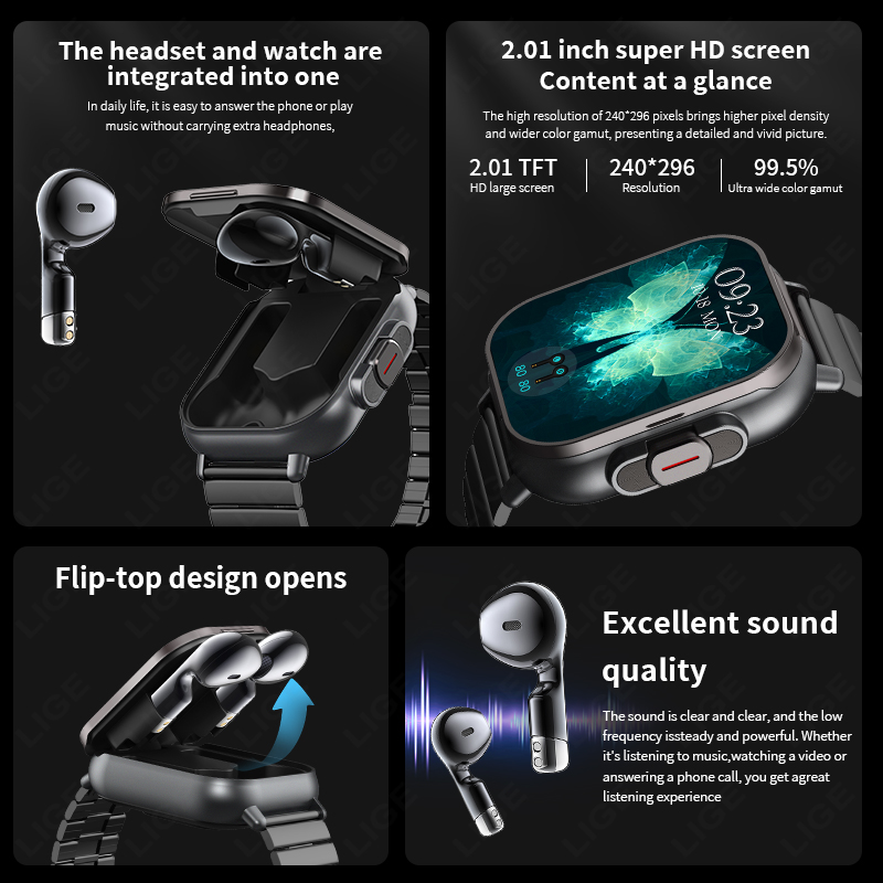 NFC Akıllı Saat TWS 2'si 1 Ara - Smartwatch Headset incelemesi ve fiyatı