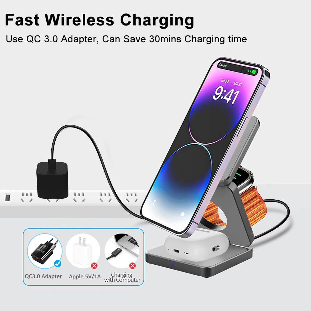 Kablosuz Şarj Cihazı 3'ü 1 Ara - Watch Charger Cable incelemesi ve fiyatı