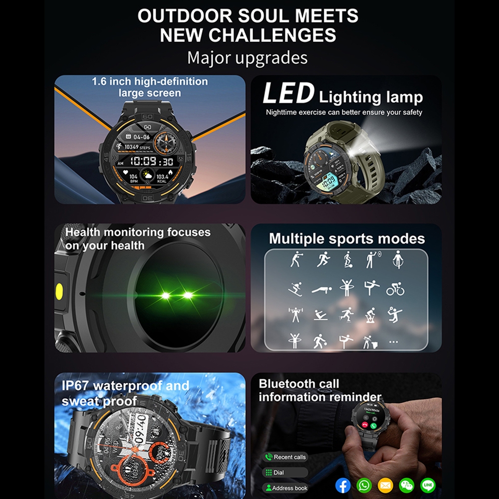 Açık Hava Askeri Sağlam Akıllı - Smartwatch Face incelemesi ve fiyatı
