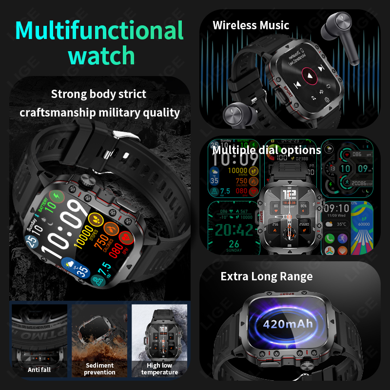 LIGE Açık akıllı saat Erkekler - Smartwatch Faces incelemesi ve fiyatı