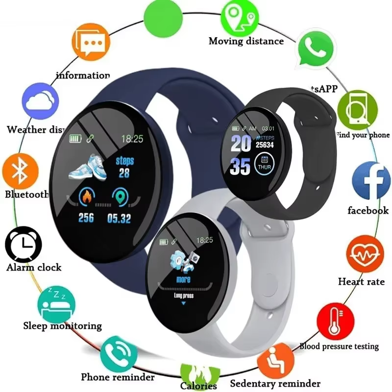 D18 Akıllı Saat Dairesel Renkl - Smartwatch Face incelemesi ve fiyatı