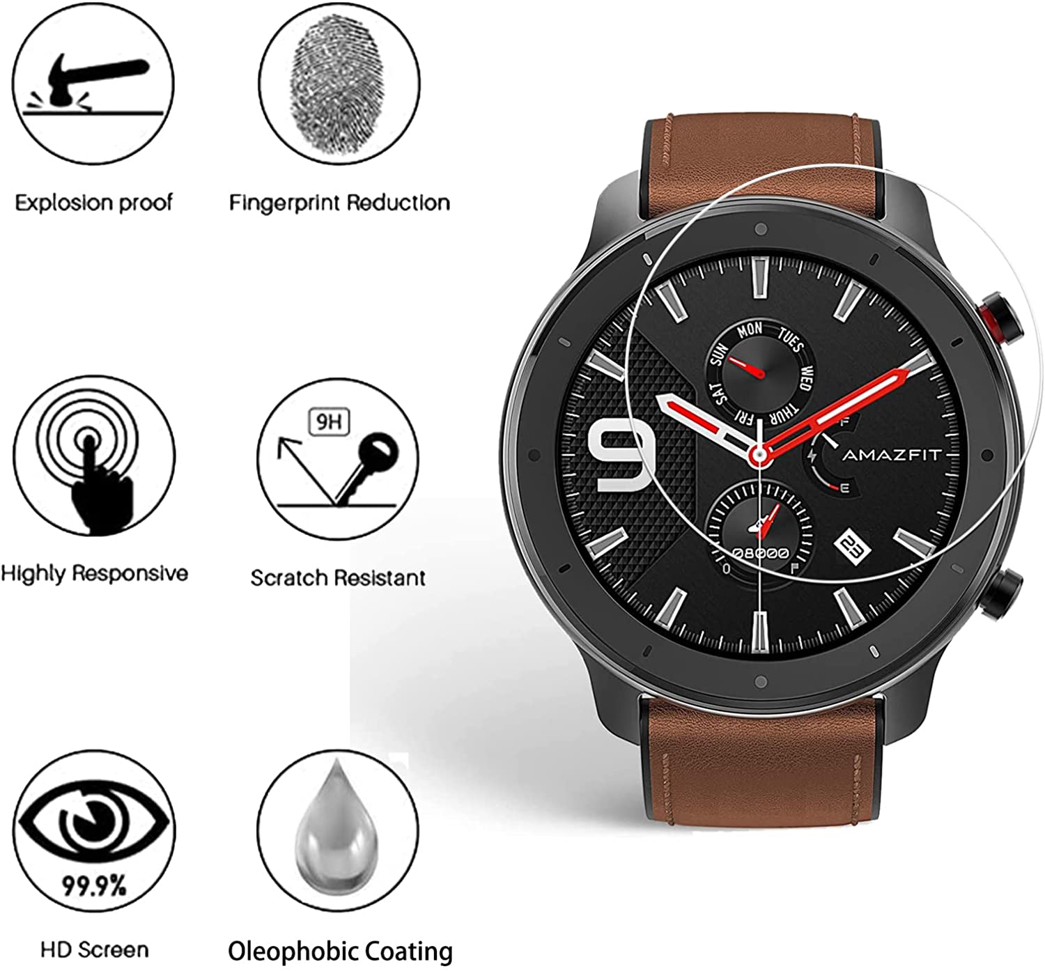 9H Temperli Cam Filmi Amazfit  - Watch Face Protector incelemesi ve fiyatı
