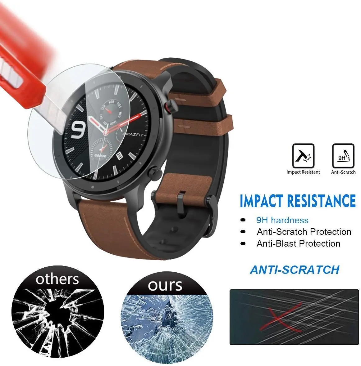 9H Temperli Cam Filmi Amazfit  - Watch Face Protector incelemesi ve fiyatı